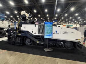 a Rebuilt Roadtec RP-195 Asphalt Paver on show floor at ConExpo 2026