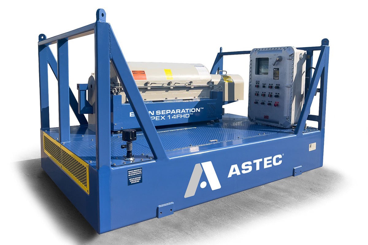 Elgin Apex 14fhd decanter centrifuge on clean background