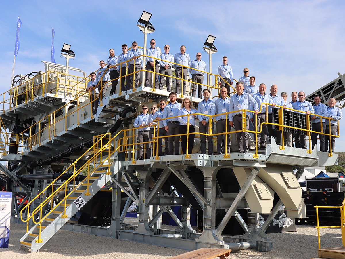 Astec team at Hillhead 2026 standing on top of Kolberg equipment