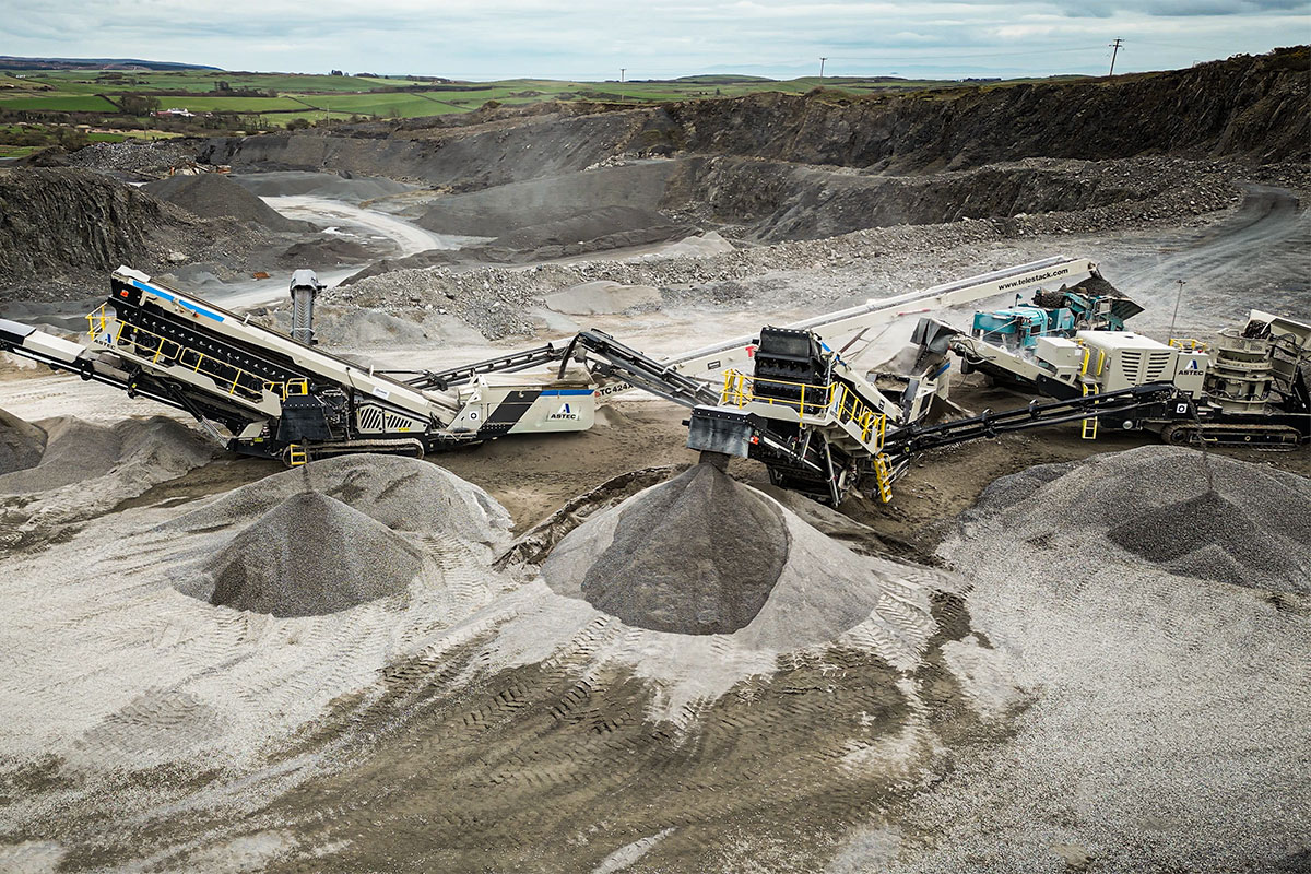 Aggregate equipment at quarry in Scotland