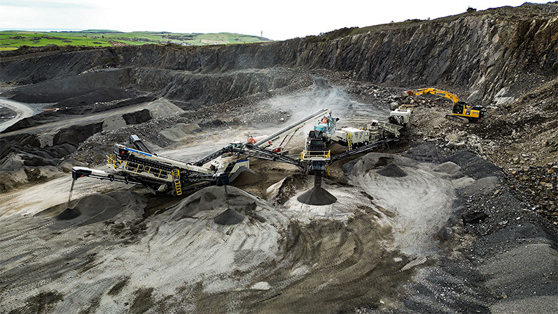 Aggregate equipment at quarry in Scotland