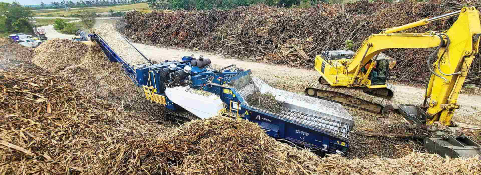 Storm Debris Clean up with a Peterson 5710D Horizontal Grinder